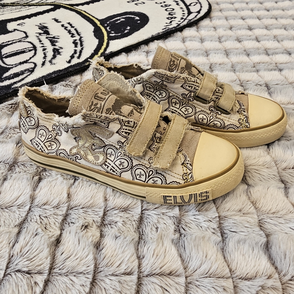 Vintage Elvis Presley Graceland Shoes Size 6 canvas king Rock N Roll Music RARE